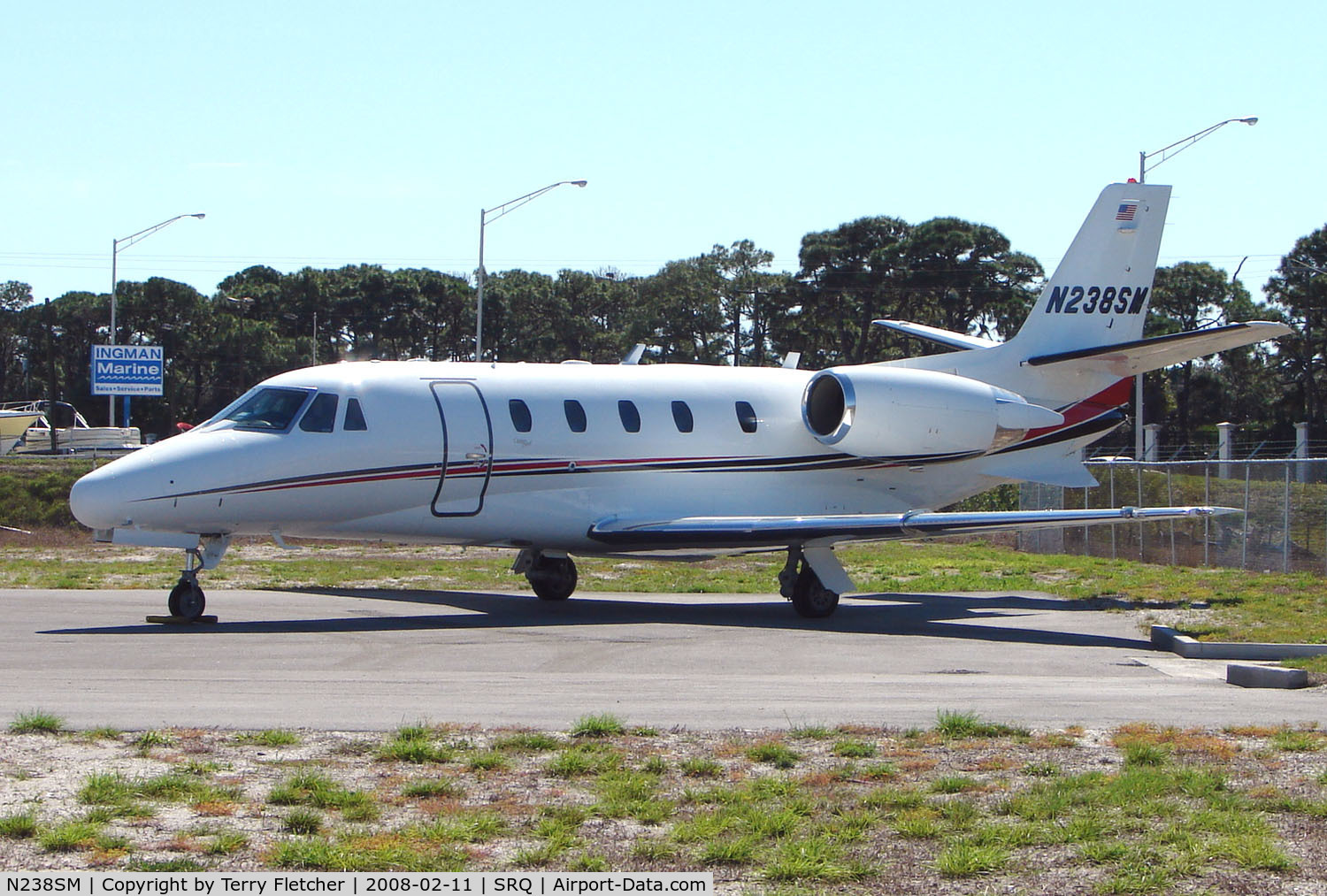 N238SM, 2002 Cessna 560XL C/N 560-5238, C560XL parked remotely at Sarasota