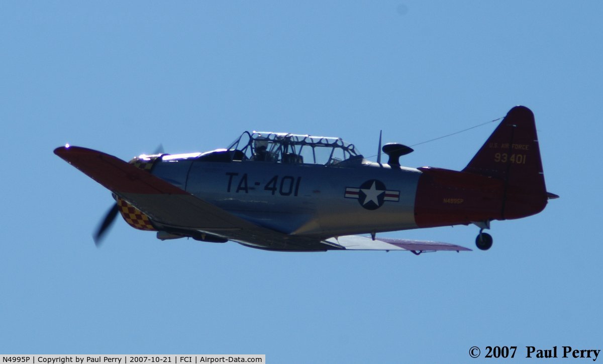 N4995P, 1951 North American T-6G Texan C/N 168-525, Ready to roll out, and make another pass