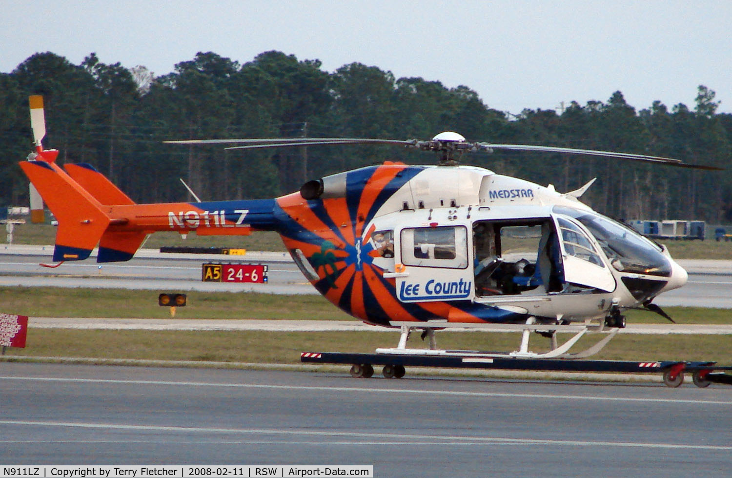 N911LZ, 2003 Eurocopter-Kawasaki EC-145 (BK-117C-2) C/N 9040, Lee County Medstar at the end of its days work