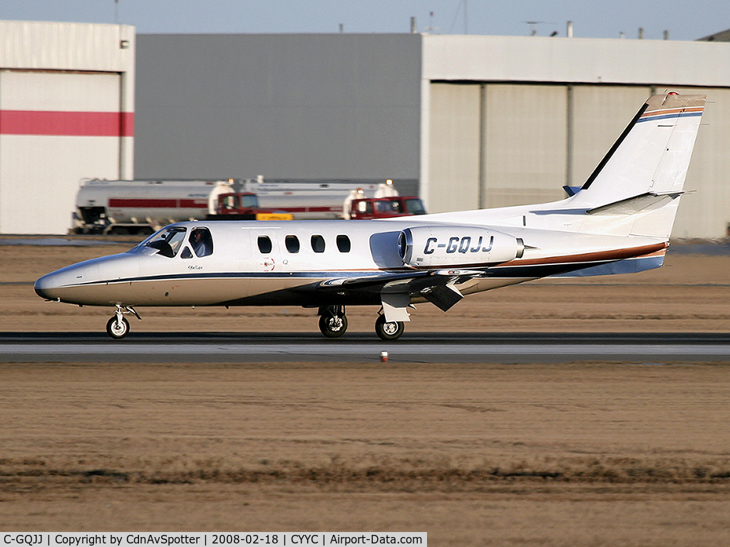 C-GQJJ, 1975 Cessna 501 Citation I/SP C/N 501-0236, Alta Flight Charters Cessna 501 arriving from Scottsdale, AZ on Rwy 34