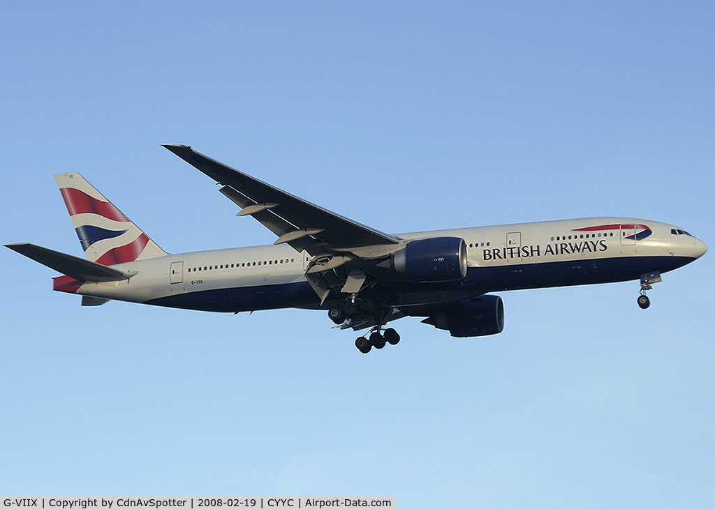 G-VIIX, 1999 Boeing 777-236 C/N 29966, Speedbird 103 from LHR landing on Rwy 16