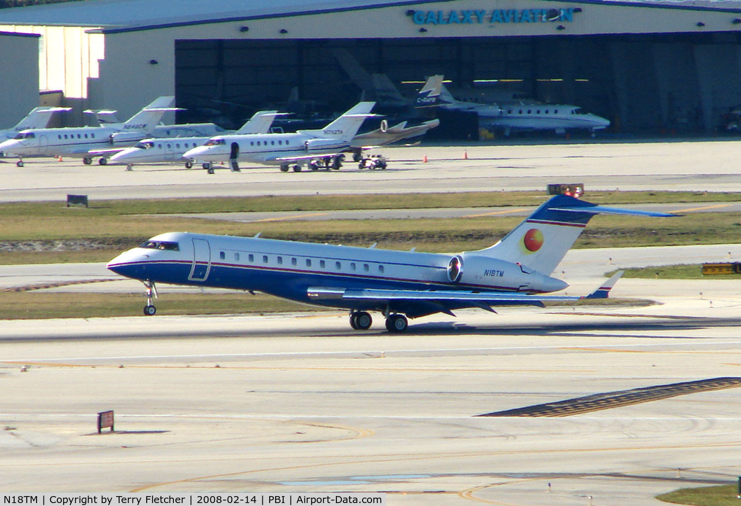 N18TM, 2001 Bombardier BD-700-1A10 Global Express C/N 9090, Global Express departs West Palm Beach