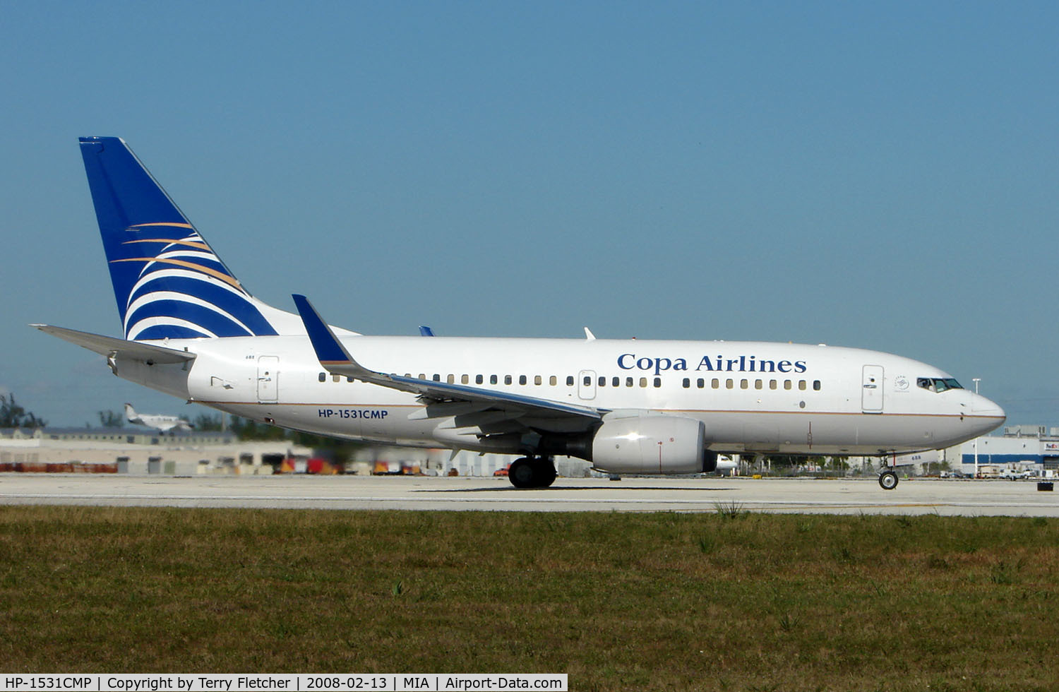 HP-1531CMP, 2006 Boeing 737-7V3 C/N 34536, Copa Airlines of Panama B737 prepares to take off from Miami