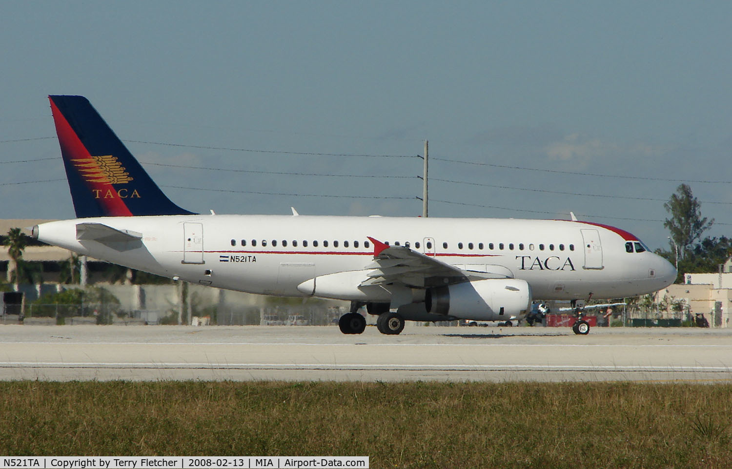 N521TA, 2007 Airbus A319-132 C/N 3276, Taca A319 at Miami