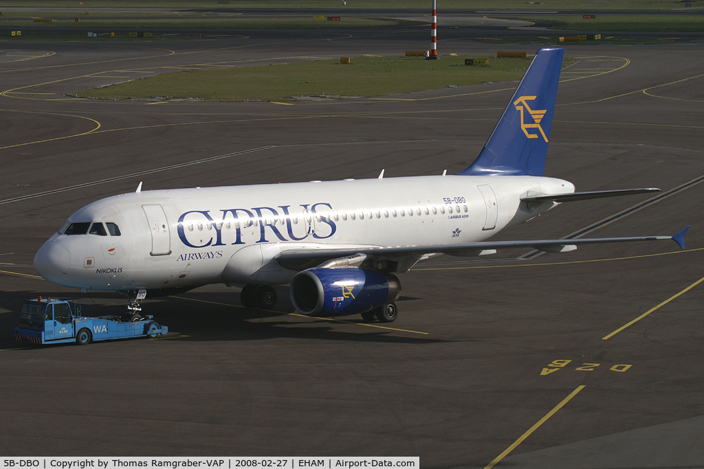5B-DBO, 2002 Airbus A319-132 C/N 1729, Cyprus Airways Airbus A319
