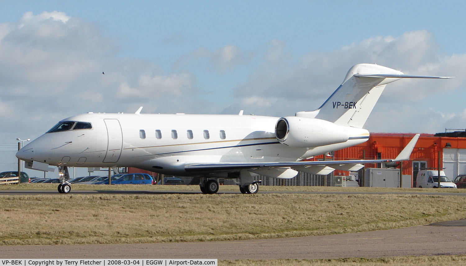 VP-BEK, 2008 Bombardier Challenger 300 (BD-100-1A10) C/N 20176, Brand new CL300 Challenger arrives on a Delivery flight from Westchester County