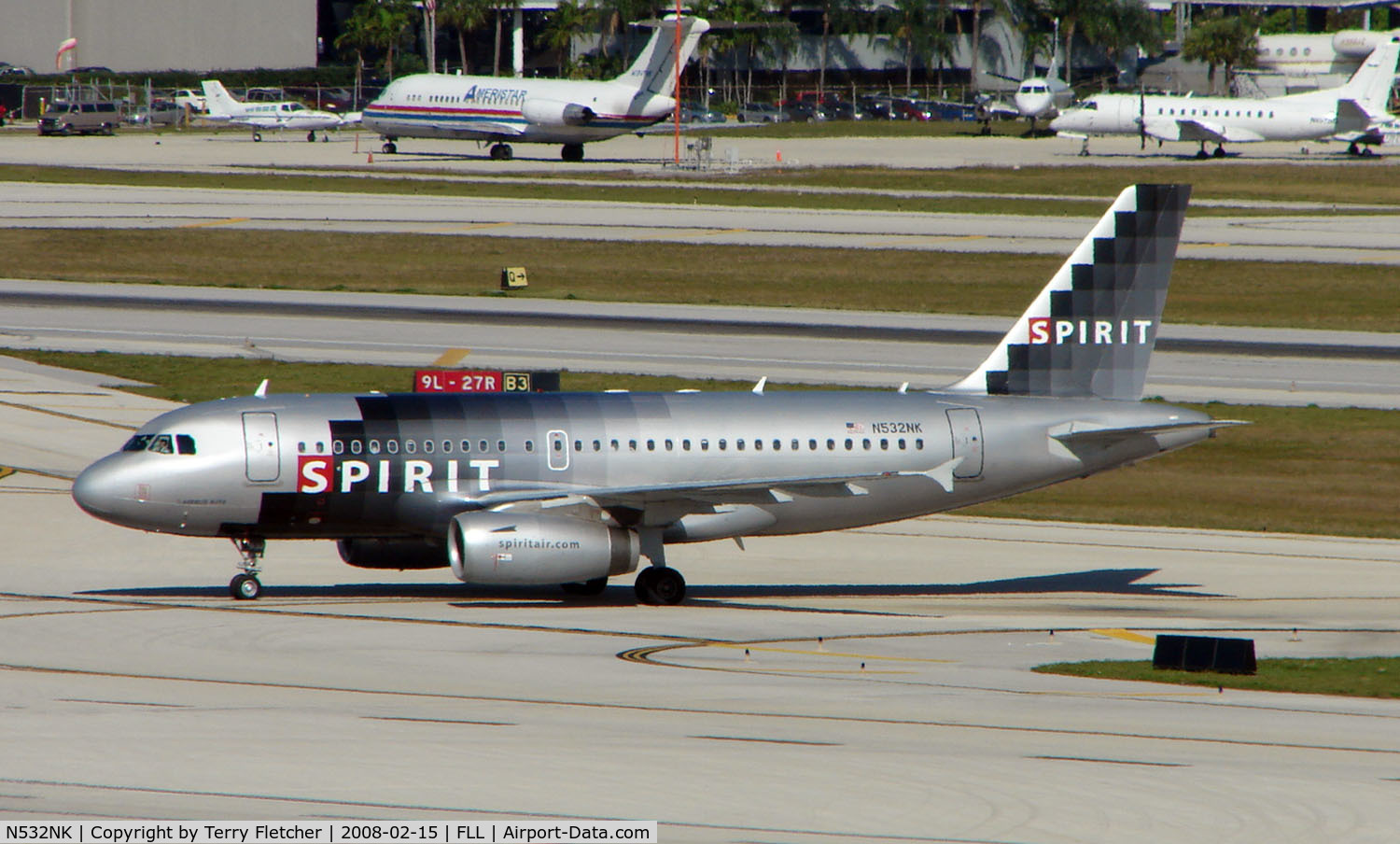 N532NK, 2007 Airbus A319-132 C/N 3165, The latest delivered A319 to Spirit at the time of photograph in Feb 2008