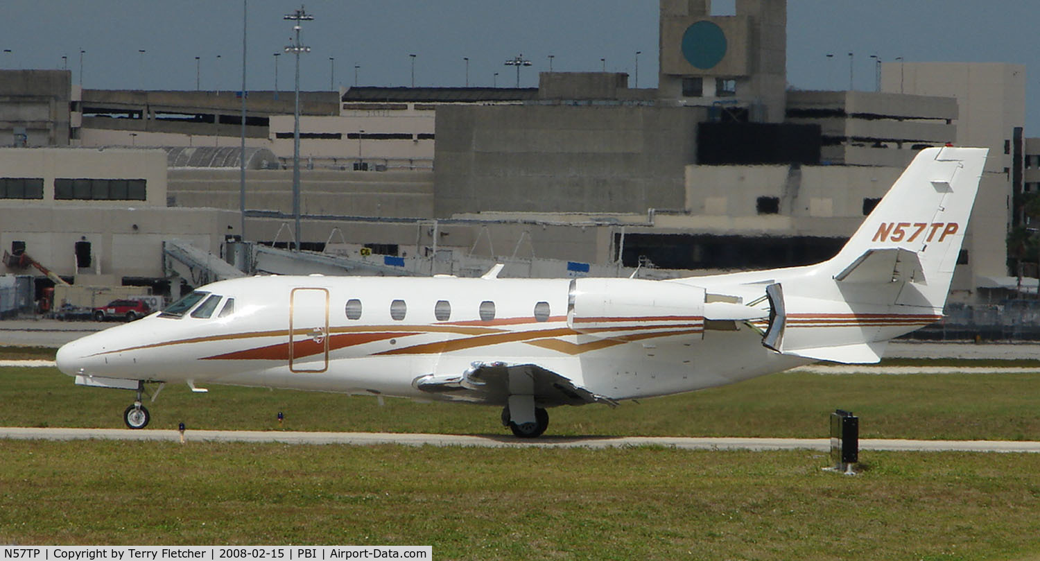 N57TP, 2002 Cessna 560XL C/N 560-5261, The business aircraft traffic at West Palm Beach on the Friday before President's Day always provides the aviation enthusiast / photographer with a treat