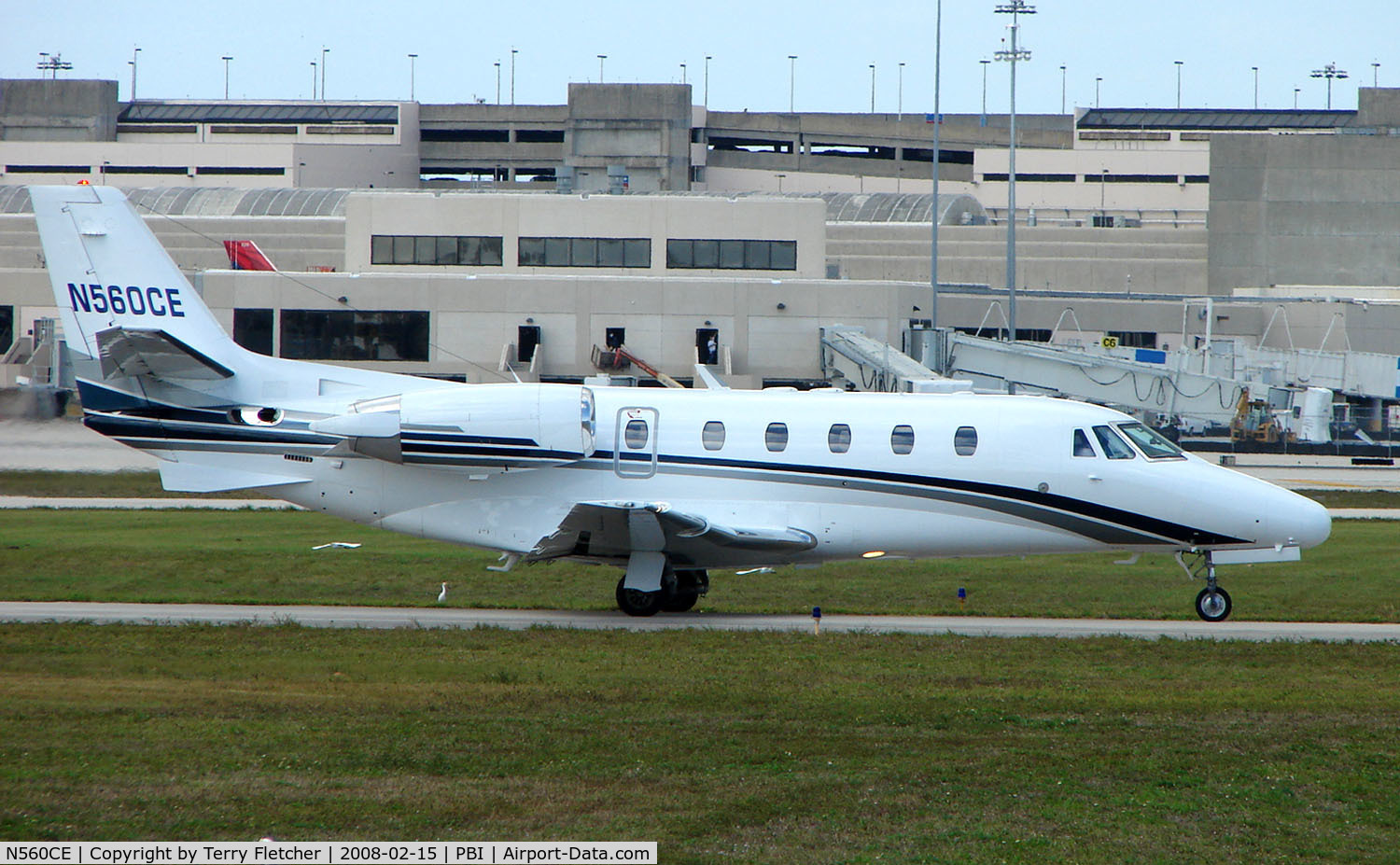 N560CE, 1998 Cessna 560XL Citation Excel C/N 560-5012, The business aircraft traffic at West Palm Beach on the Friday before President's Day always provides the aviation enthusiast / photographer with a treat