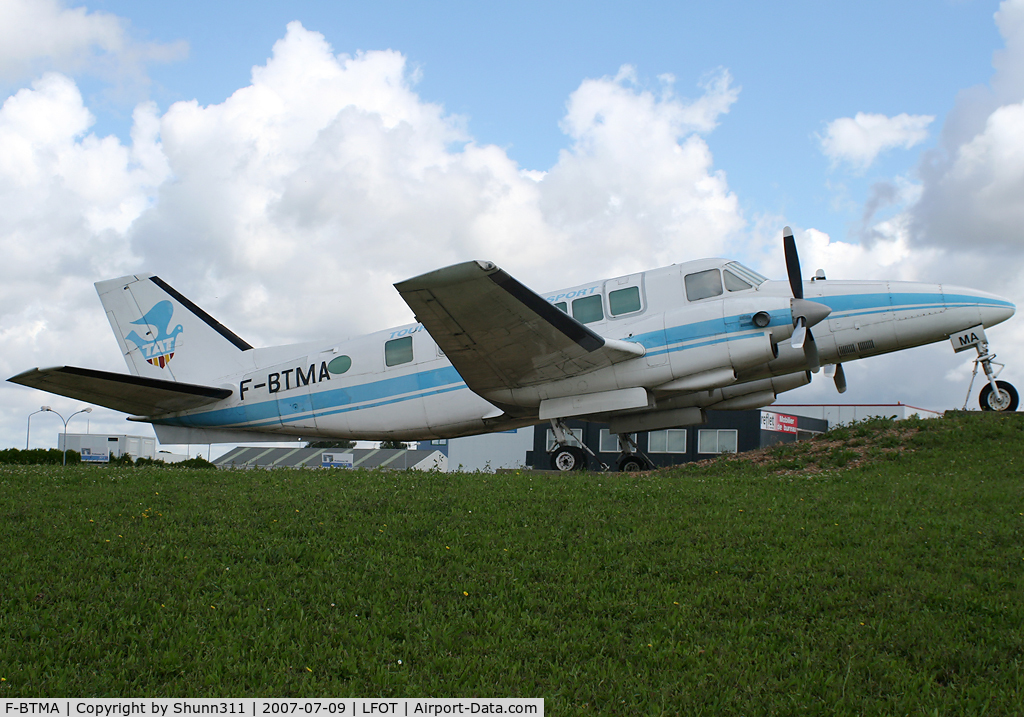 F-BTMA, 1969 Beech 99 Airliner C/N U-90, Preserved on a roundabout near the Airport...