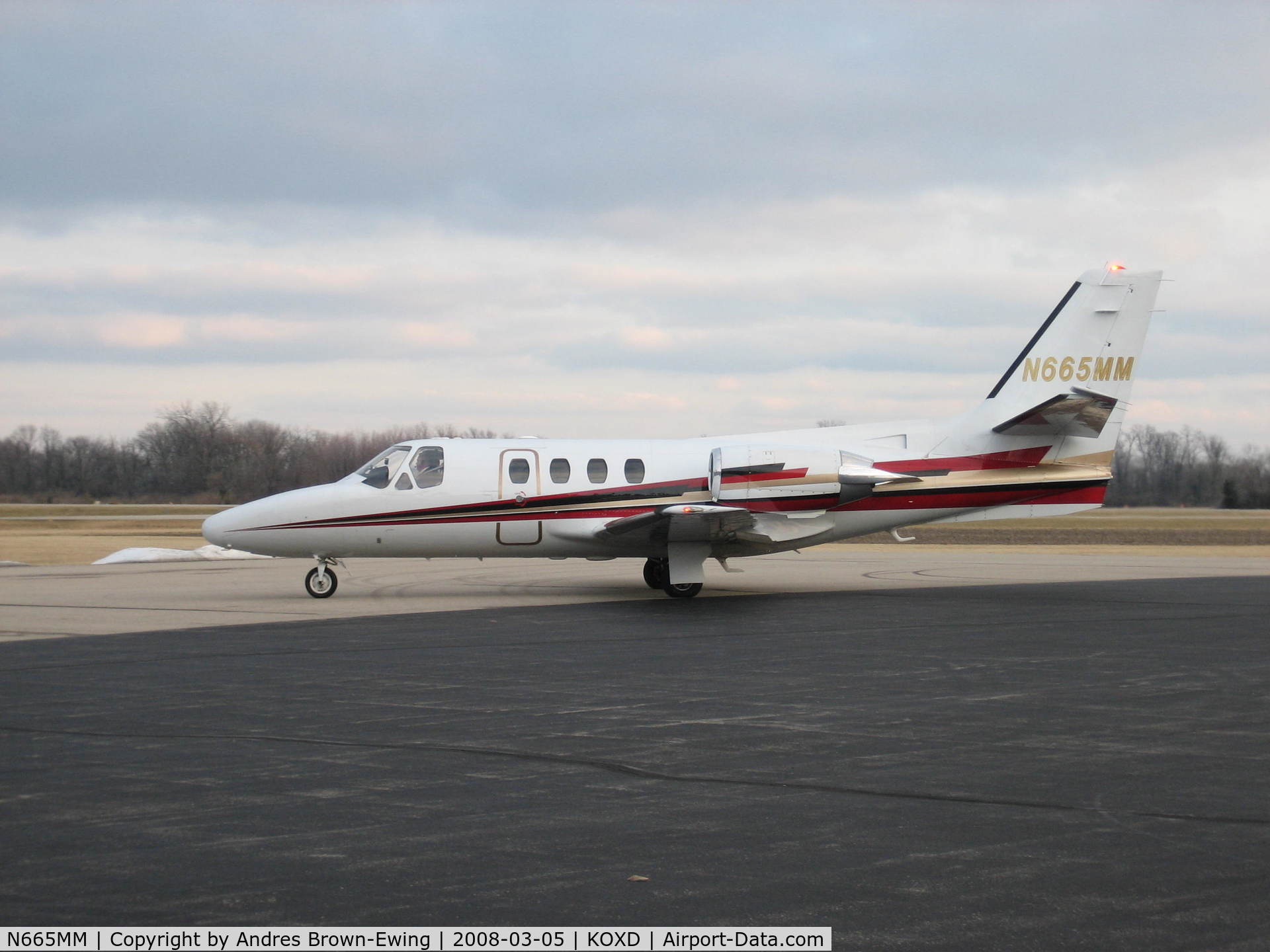 N665MM, 1981 Cessna 501 Citation I/SP C/N 501-0228, Departing for Akron after a campus visit