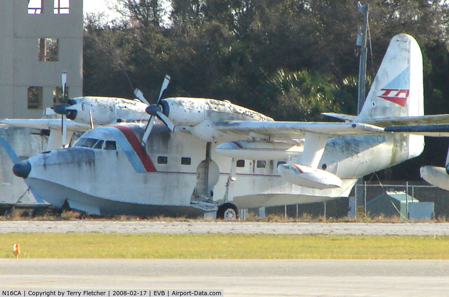 N16CA, 1951 Grumman HU-16A Albatross C/N A4-77, This Grumman HU-16A appears to show its age , stuck in the SE corner of New Smyrna Beach airport