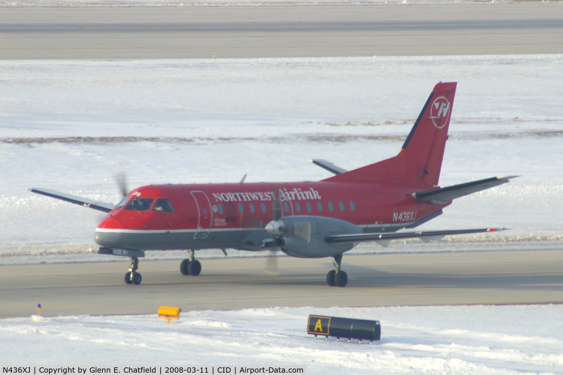 N436XJ, 1998 Saab 340B+ C/N 340B-436, Taxiing inbound on Alpha from Runway 27