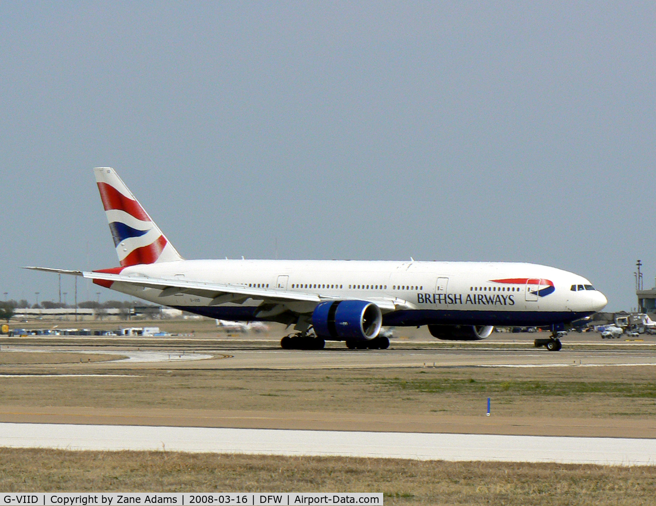 G-VIID, 1997 Boeing 777-236 C/N 27486, British Airways landing at DFW