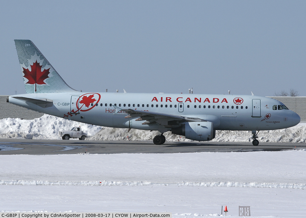 C-GBIP, 1998 Airbus A319-114 C/N 546, Air Canada A319 taxiing to Rwy 25