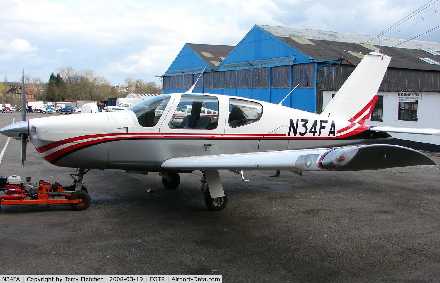 N34FA, 1988 Socata TB-20 Trinidad C/N 866, Part of the busy GA scene at Elstree Airfield in the northern suburbs of London