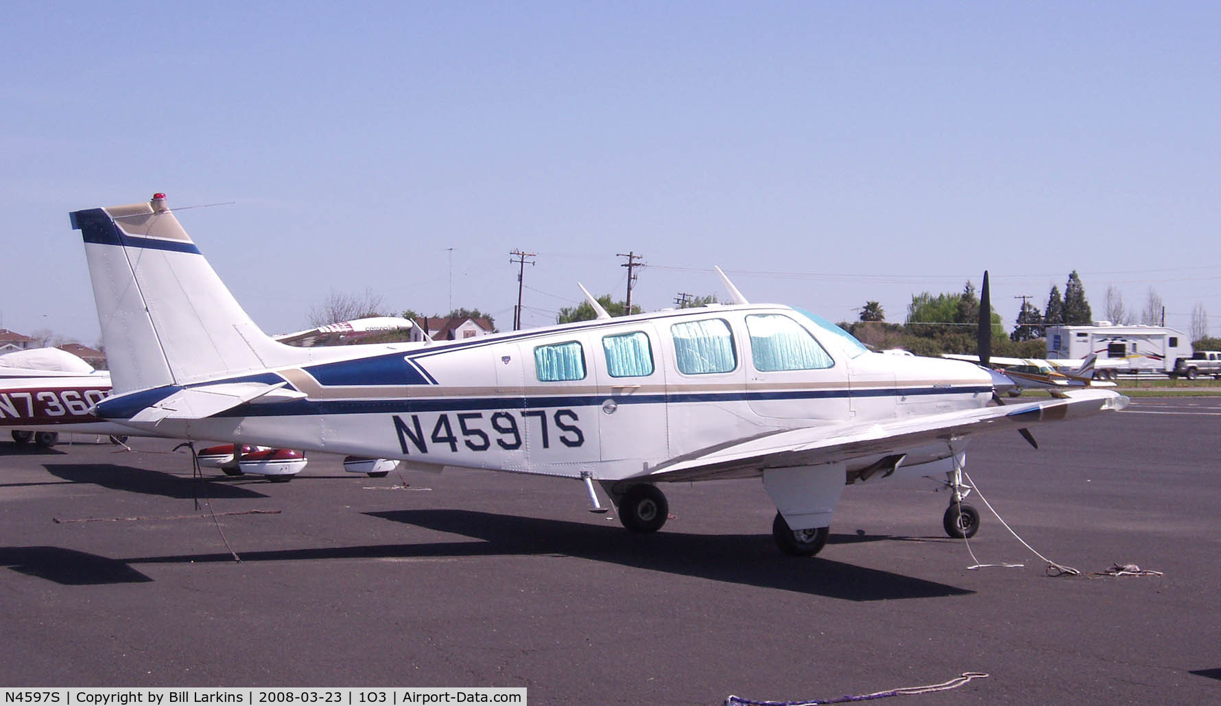 N4597S, 1975 Beech A36 Bonanza 36 C/N E-757, Lodi Airport
