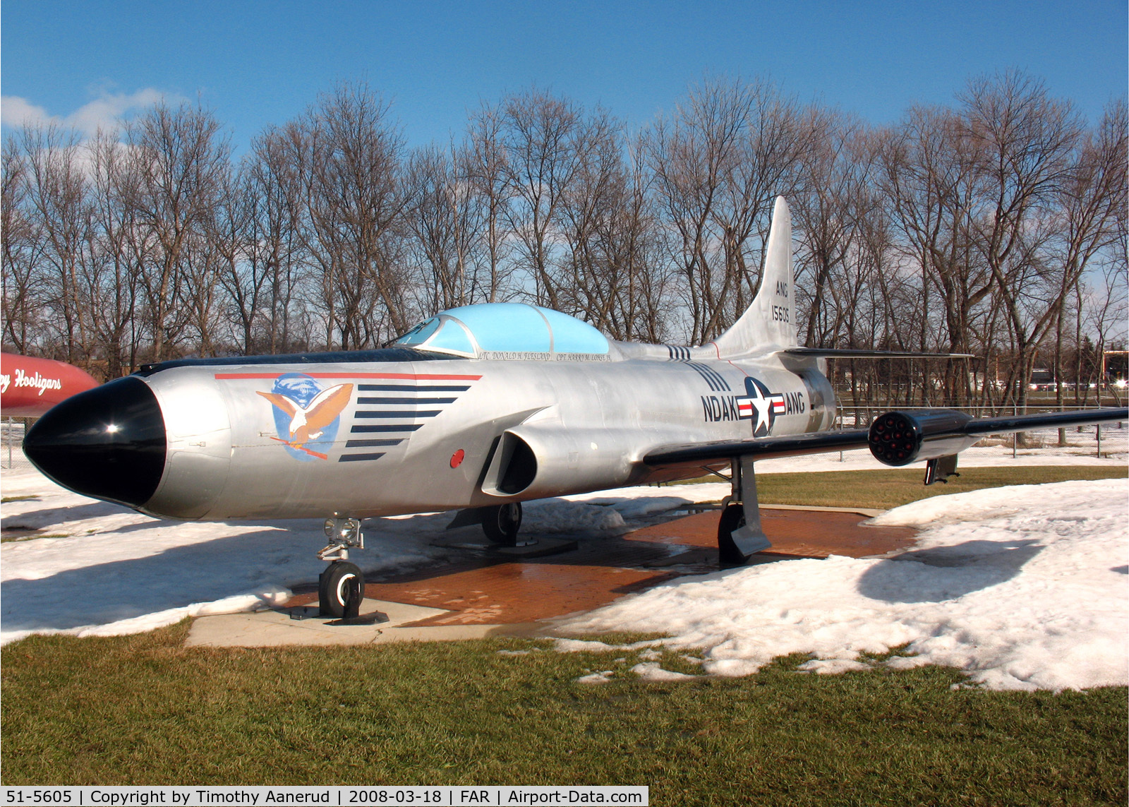51-5605, Lockheed F-94C Starfire C/N 880-8201, Lockheed F-94C-1-LO Starfire, North Dakota Air National Guard display area. 51-5605