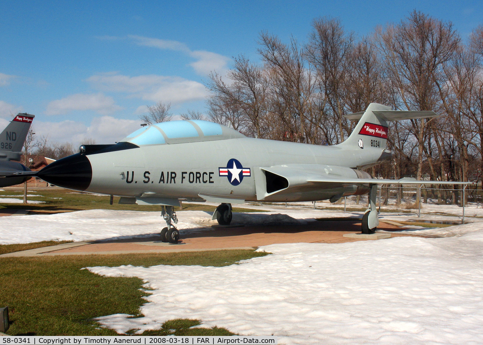 58-0341, McDonnell F-101B Voodoo C/N 713, McDonnell F-101B-110-MC Voodoo, North Dakota Air National Guard display area. 58-0341