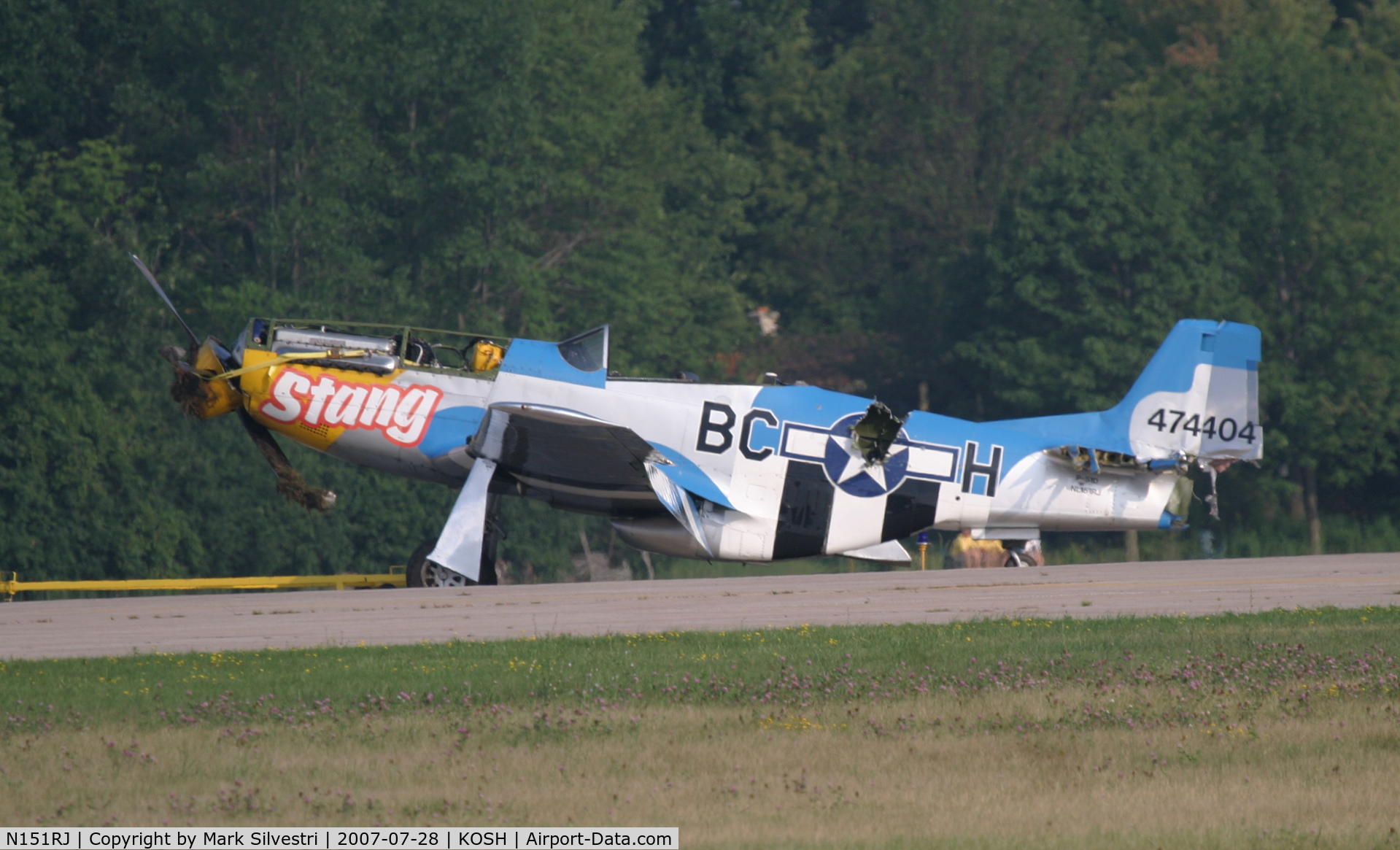 N151RJ, North American P-51D Mustang C/N 44-74404, Shortly after Accident with Precious Metal II