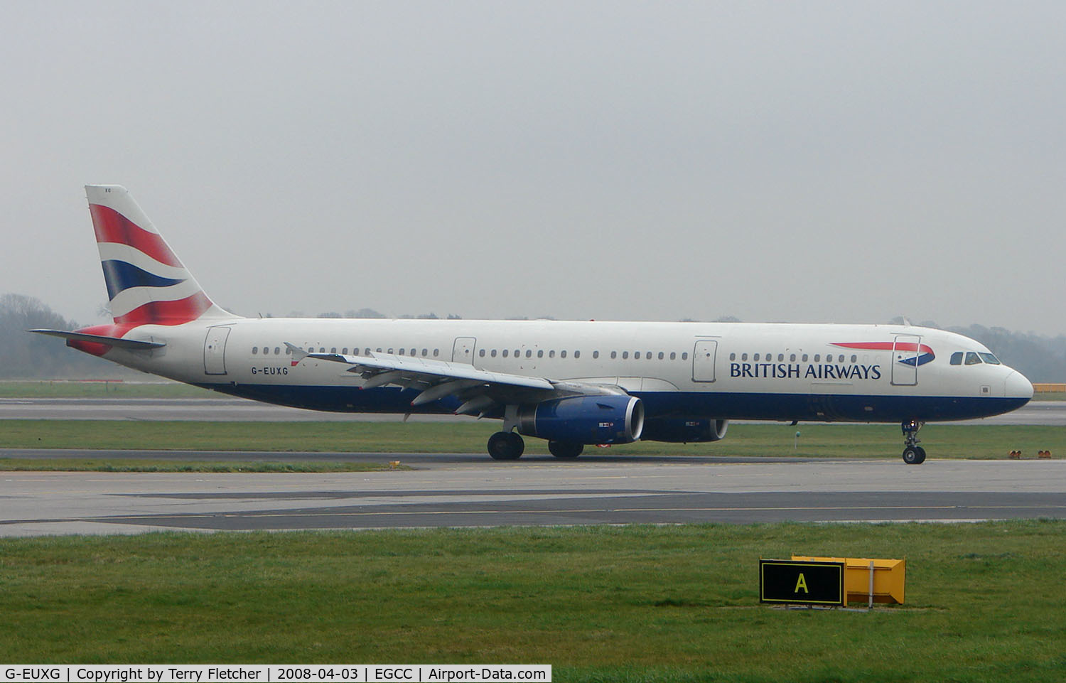 G-EUXG, 2004 Airbus A321-231 C/N 2351, British Airways A321 arrives at Manchester