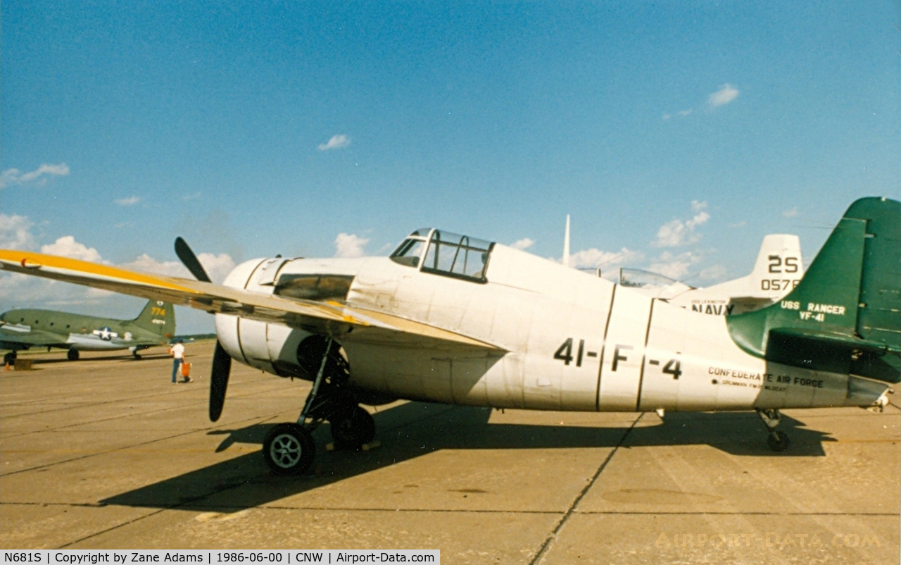 N681S, 1944 General Motors FM-2 Wildcat C/N Not found (USN55585), Texas Sesquicentennial Air Show 1986