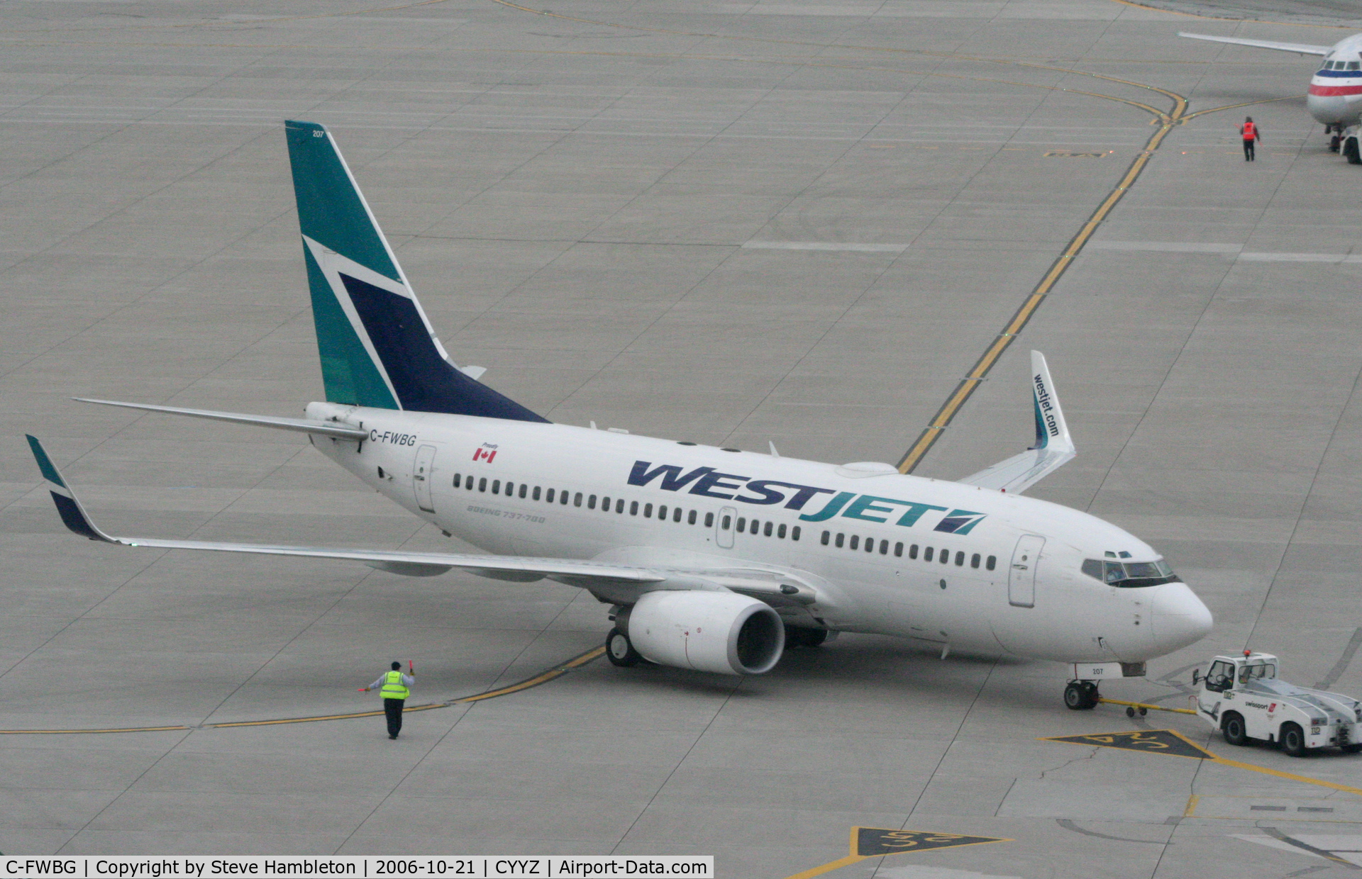 C-FWBG, 2003 Boeing 737-7CT C/N 32749, Taken from the bedroom window of the Sheraton Hotel