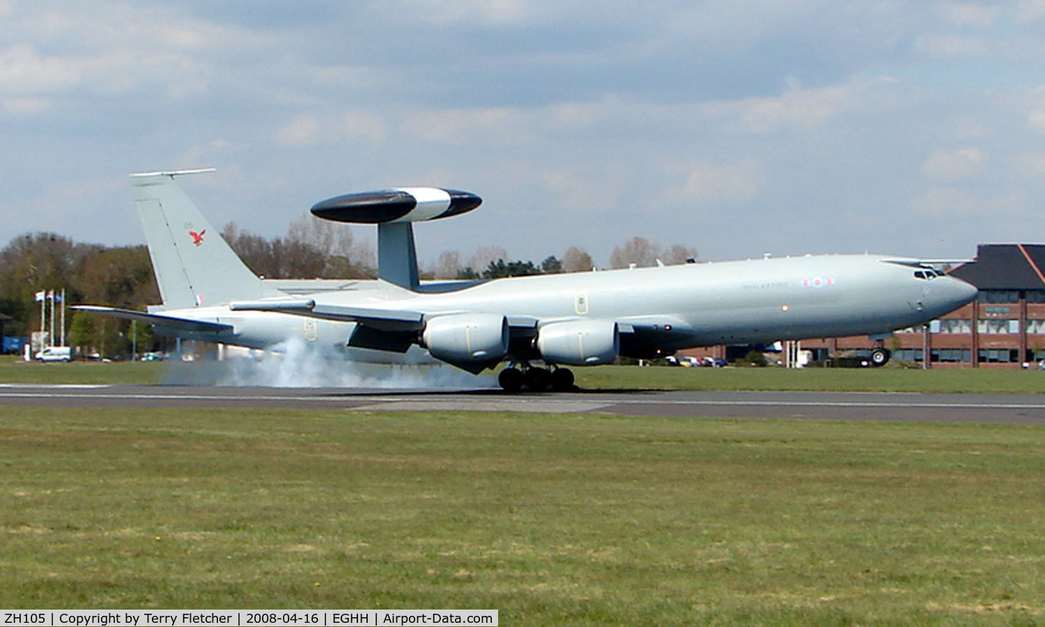 ZH105, 1991 Boeing E-3D Sentry AEW.1 C/N 24113, One of two AWACS E3 Sentries to land within the hour - breaking the monopoly of the local General Aviation scene