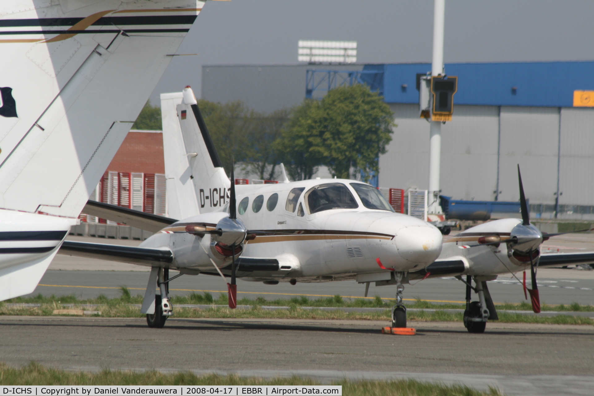 D-ICHS, 1989 Cessna 425 Conquest 1 C/N 425-0233, parked on General Aviation apron (Abelag)