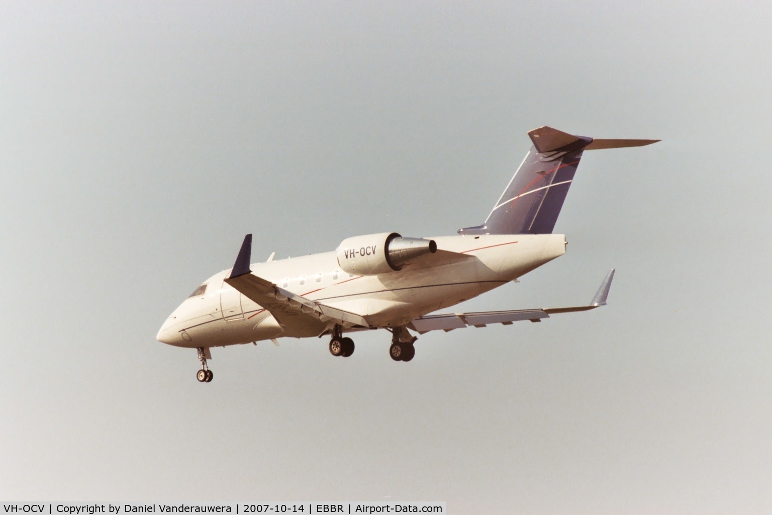 VH-OCV, 2005 Bombardier Challenger 604 (CL-600-2B16) C/N 5625, parked on General Aviation apron (Abelag)