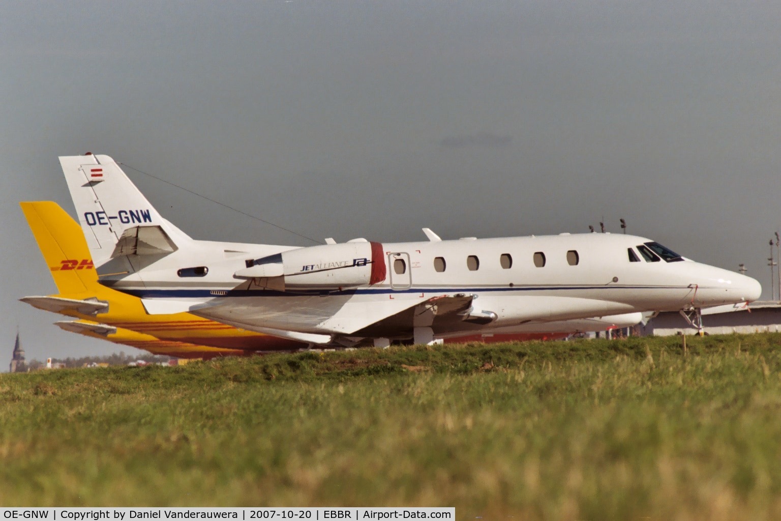 OE-GNW, 2003 Cessna 560XL Citation Excel C/N 560-5339, parked on General Aviation apron (Abelag)