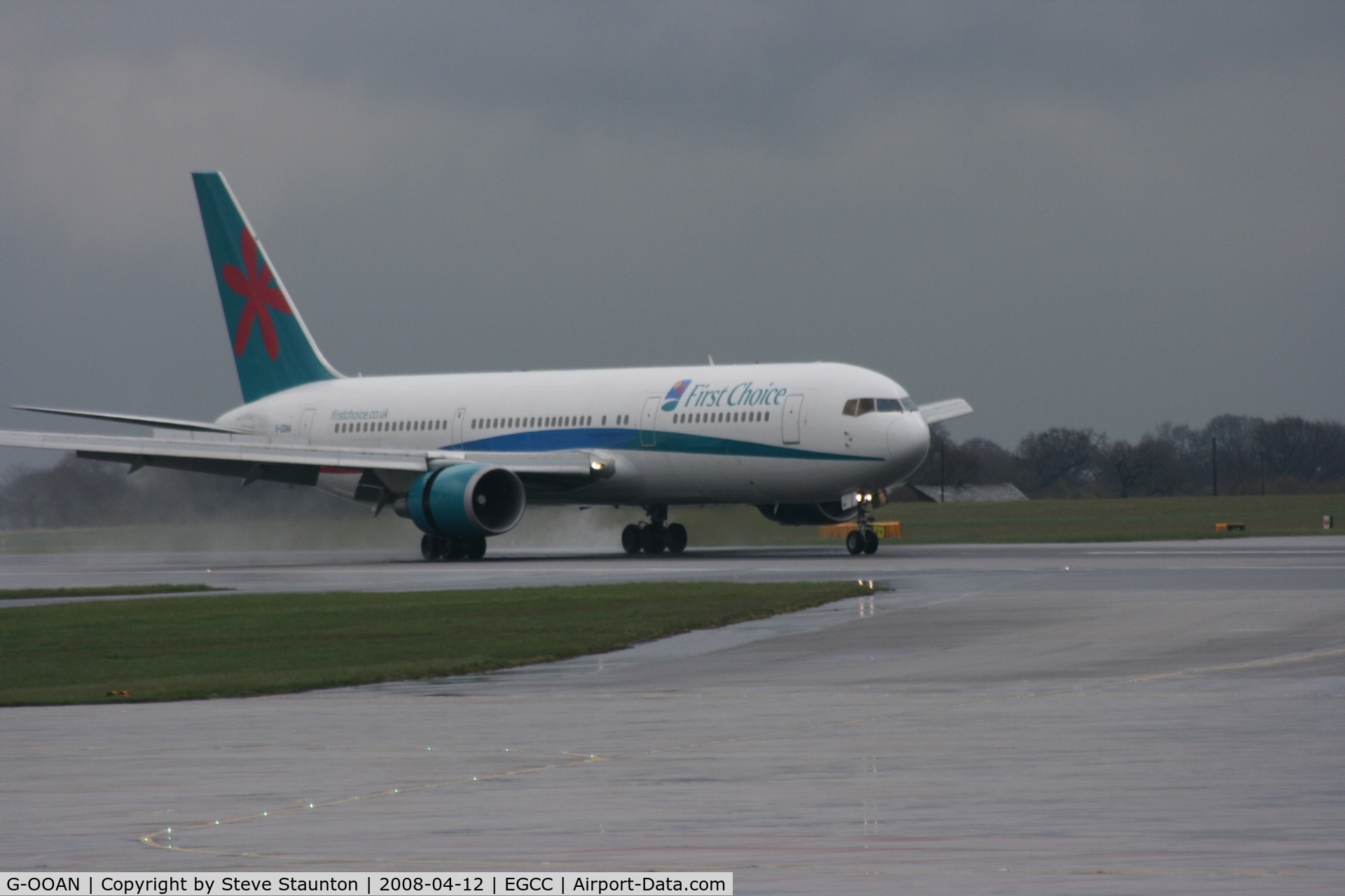 G-OOAN, 1993 Boeing 767-39H C/N 26256, Taken at Manchester Airport on a typical showery April day