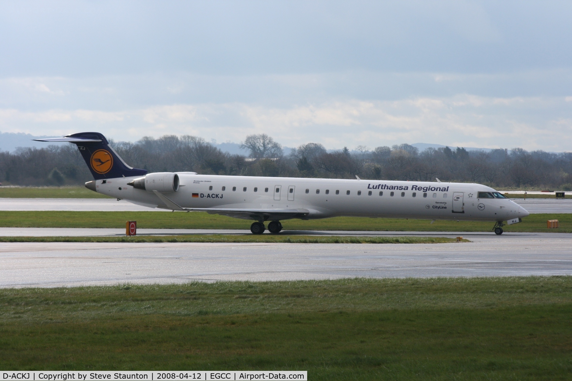 D-ACKJ, 2006 Bombardier CRJ-900LR (CL-600-2D24) C/N 15089, Taken at Manchester Airport on a typical showery April day