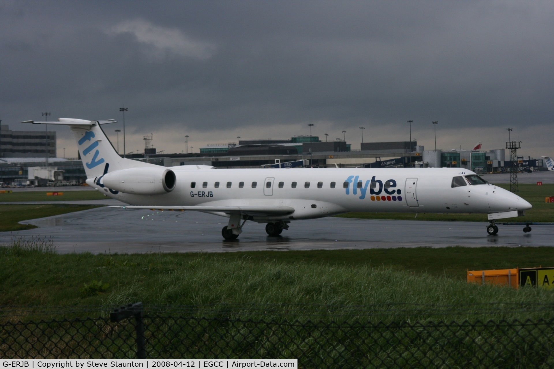 G-ERJB, 2000 Embraer EMB-145EP (ERJ-145EP) C/N 145237, Taken at Manchester Airport on a typical showery April day