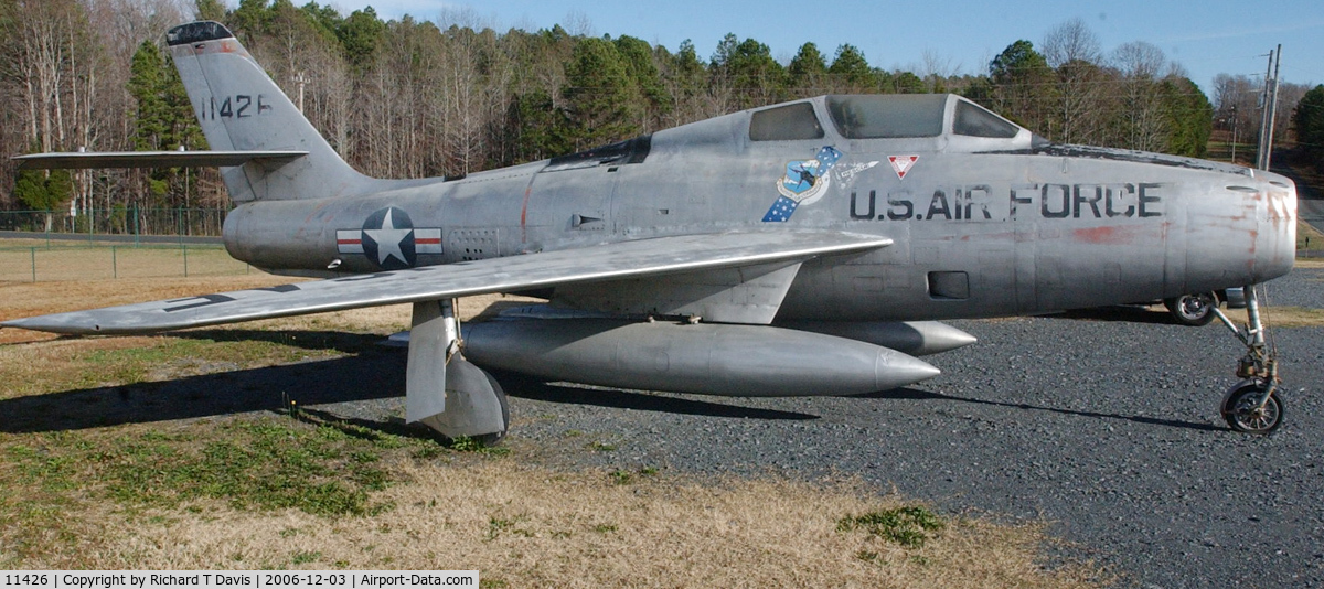 11426, 1952 Republic F-84F-10-RE Thunderstreak C/N not found 51-1426, F86 Sabre outside the North Carolina Aviation Museum in Asheboro North Carolina