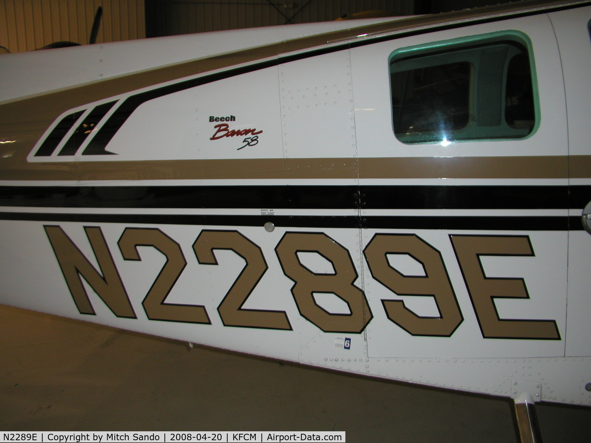 N2289E, 1997 Raytheon Aircraft Company 58 C/N TH-1821, Thanks to ASI Jet Center for this picture.