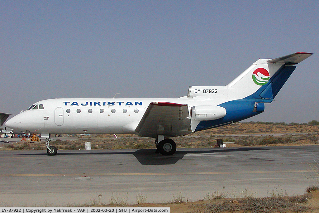 EY-87922, 1977 Yakovlev Yak-40 C/N 9731355, Tajikistan Airlines Yakovlev 40