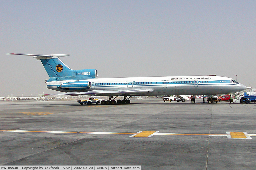 EW-85538, 1982 Tupolev Tu-154B-2 C/N 82A538, Shaheen Air Tupolev 154