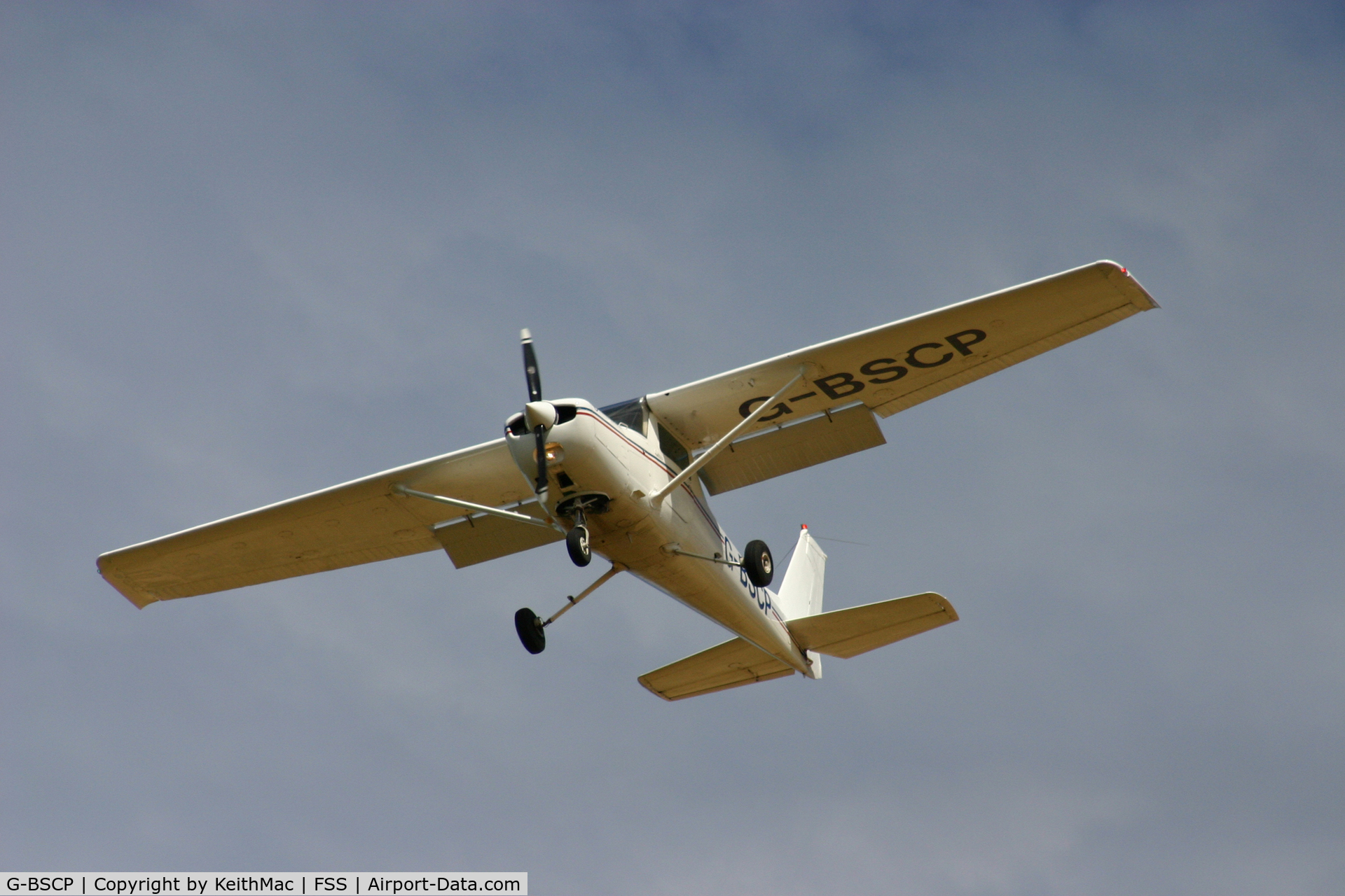 G-BSCP, 1979 Cessna 152 C/N 152-83289, Moray Flying Clubs G-BSCP on approach at RAF Kinloss, 2007.