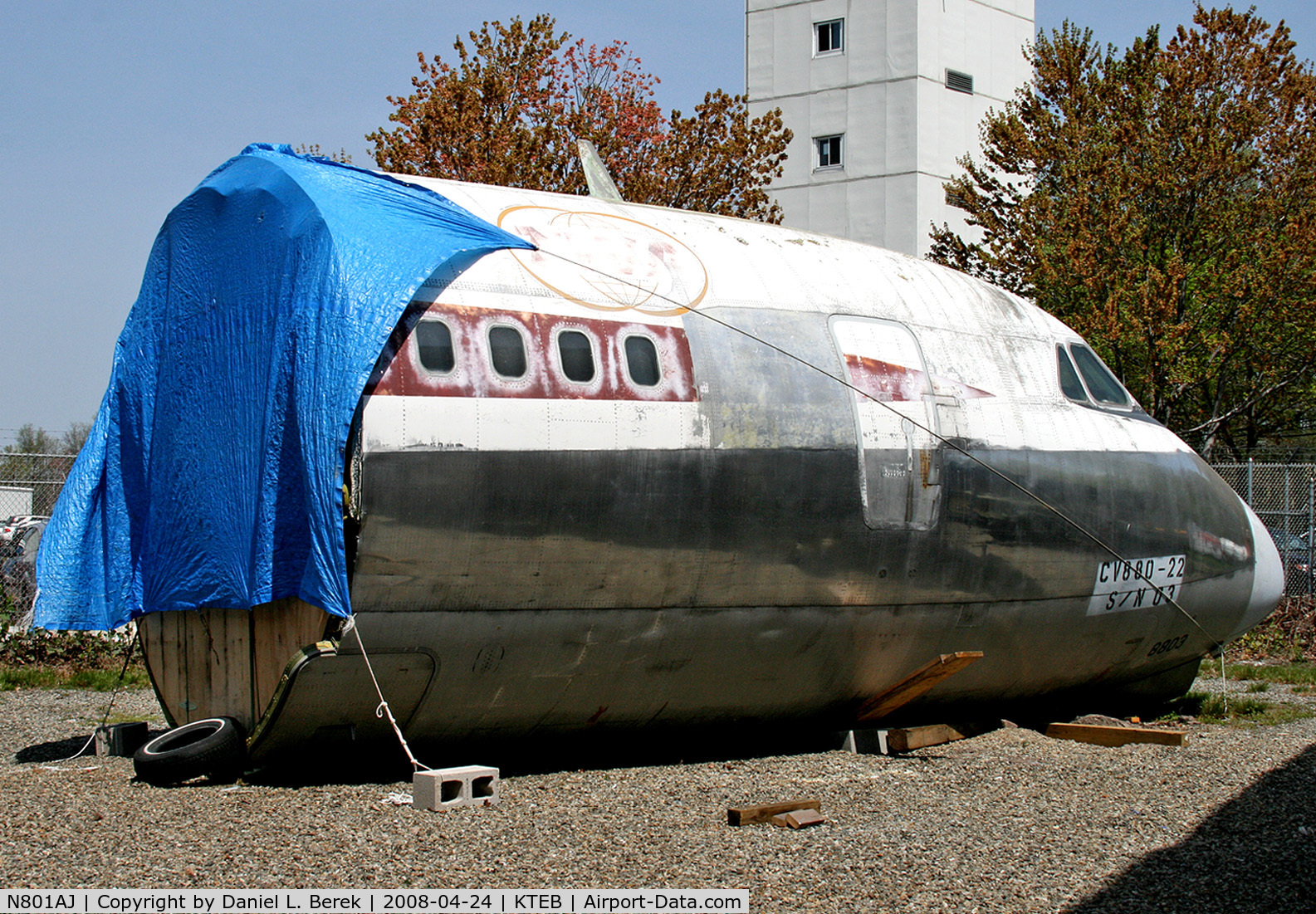 N801AJ, 1961 Convair 880-22-1 C/N 22-00-3, The Aviation Hall of New Jersey has finally acquired the nose section of this rare bird.  The cockpit is still in good condition and should be open to the public within the next year.  The rest of the aircraft succumbed to the scrapman at ACY.