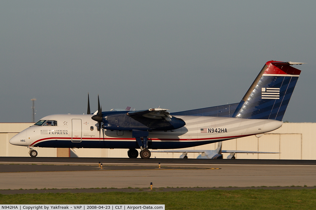 N942HA, 1989 De Havilland Canada DHC-8-102 Dash 8 Dash 8 C/N 163, Piedmont Dash8-100 in US Airways Express colors