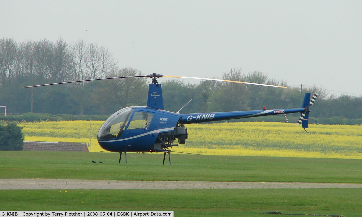 G-KNIB, 2000 Robinson R22 Beta C/N 3145, part of the Sywell GA scene on Tiger Moth Fly-in Day in May 2008