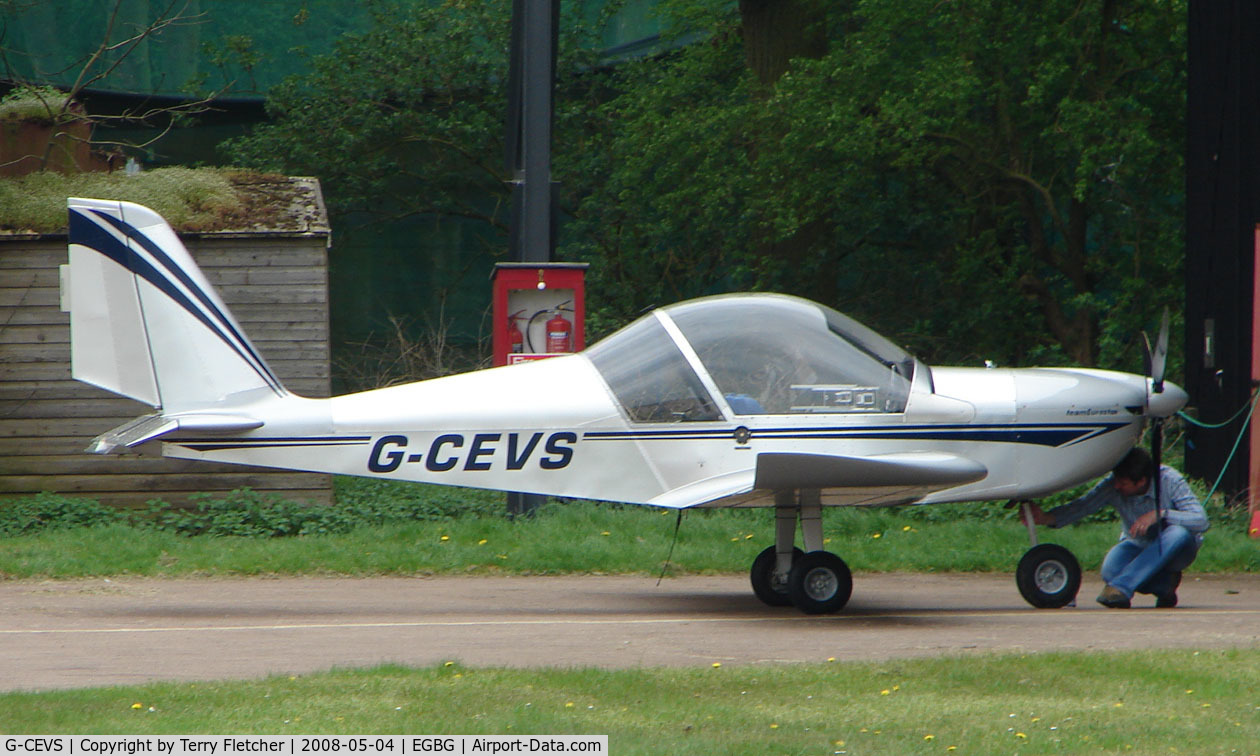 G-CEVS, 2007 Cosmik EV-97 TeamEurostar UK C/N 3102, About to be put in the Hangars at Leicester
