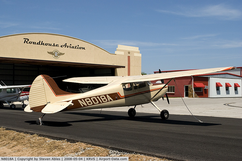 N8018A, 1952 Cessna 170B C/N 20870, Beautiful old bird tied down at KRVS.