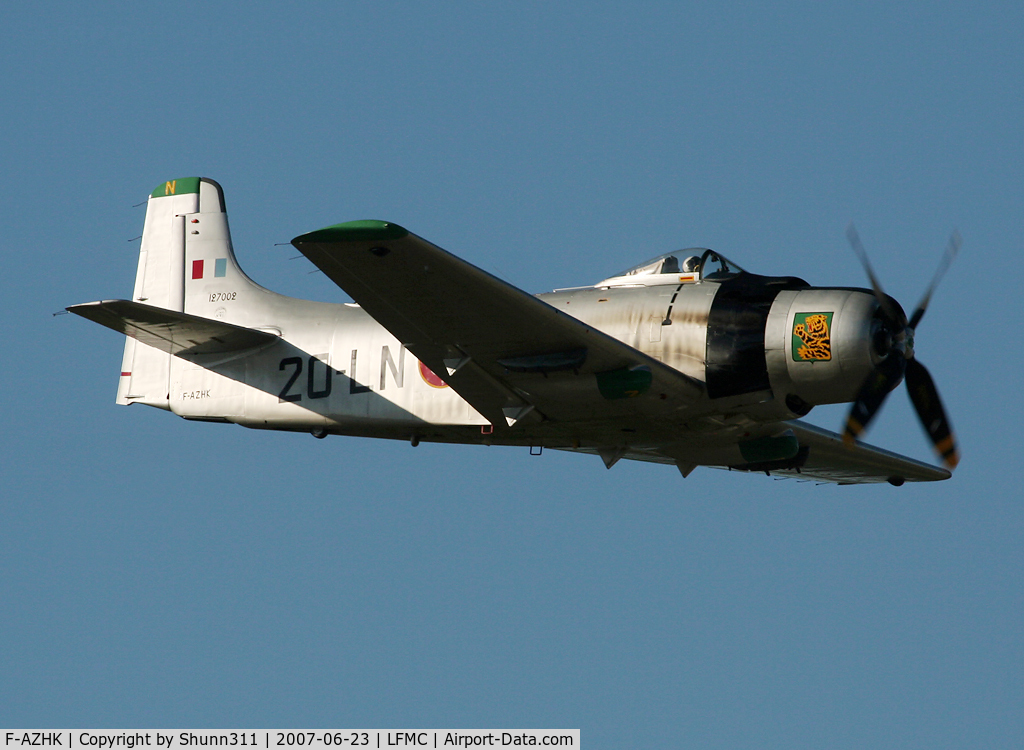 F-AZHK, Douglas AD-4N Skyraider C/N 7802, During demo flight on LFMC Airshow 2007