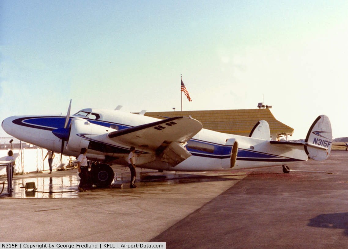 N315F, 1943 Lockheed 18-56 Lodestar C/N 2333, Taken at Business Air Center Wash Rack in the 1980's