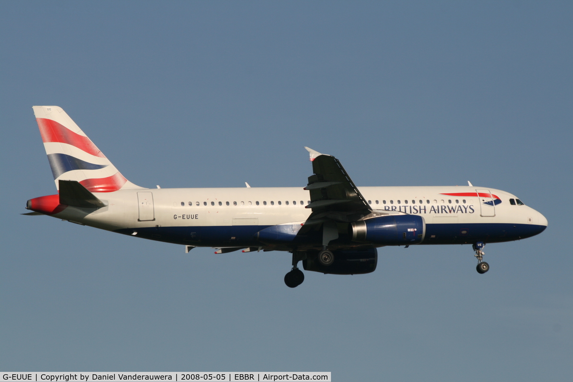 G-EUUE, 2002 Airbus A320-232 C/N 1782, arrival of flight BA388 to rwy 02
