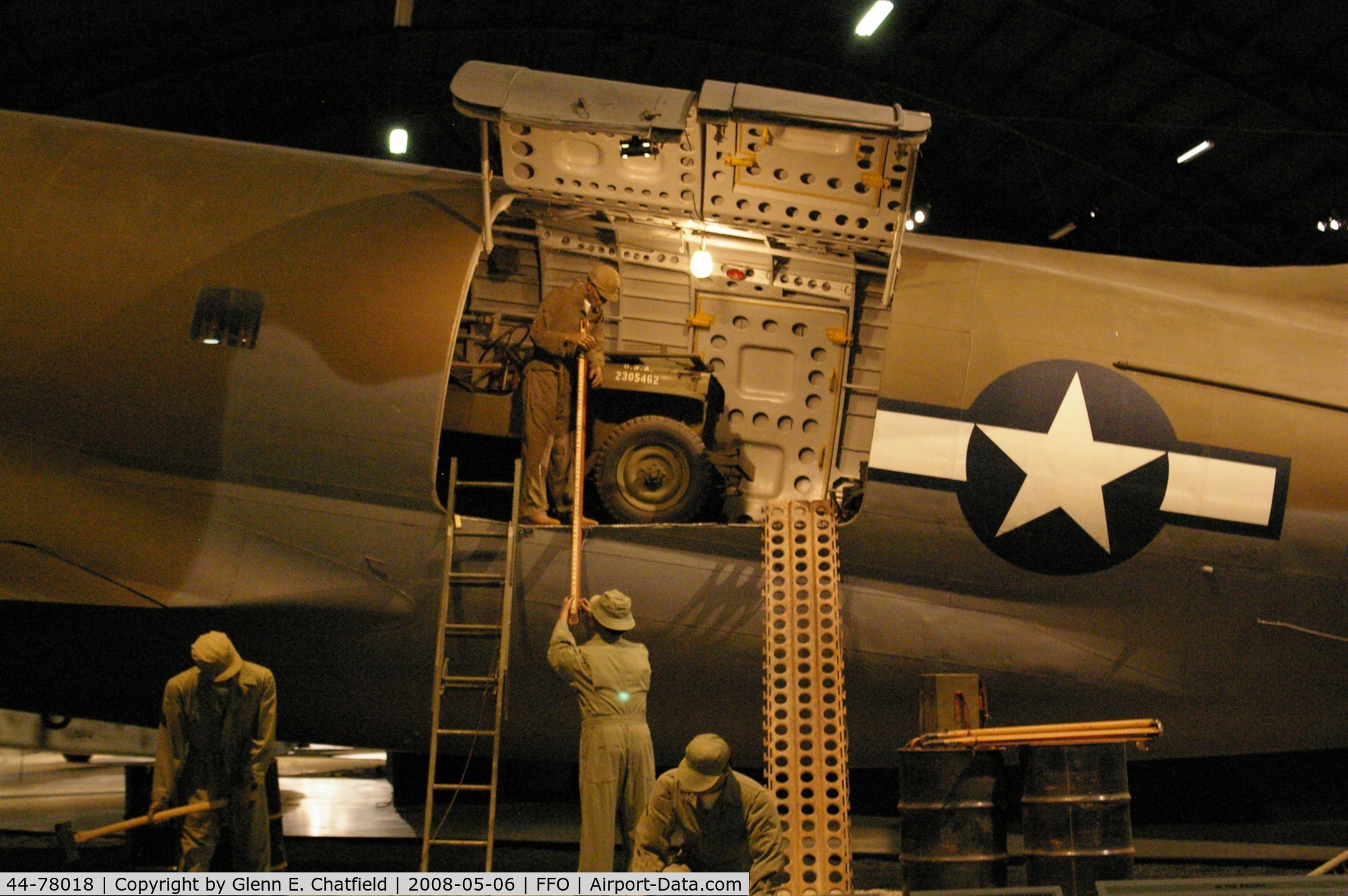 44-78018, 1944 Curtiss C-46D-15-CU Commando C/N 33414, Showing the cargo capability, at the National Museum of the U.S. Air Force