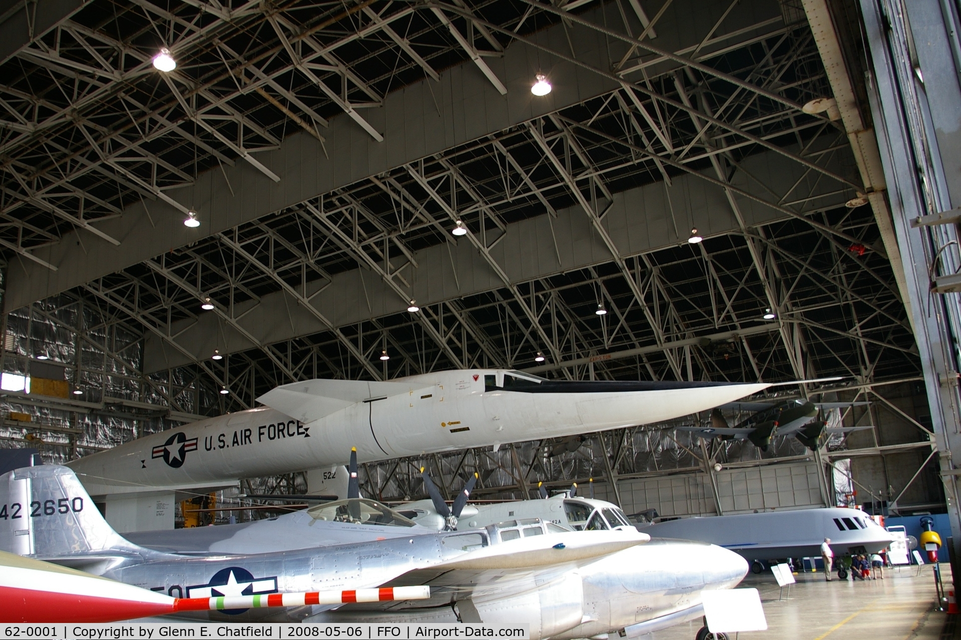 62-0001, 1964 North American XB-70A Valkyrie C/N 278-1, The Valkyrie stuffed into a hangar at the National Museum of the U.S. Air Force