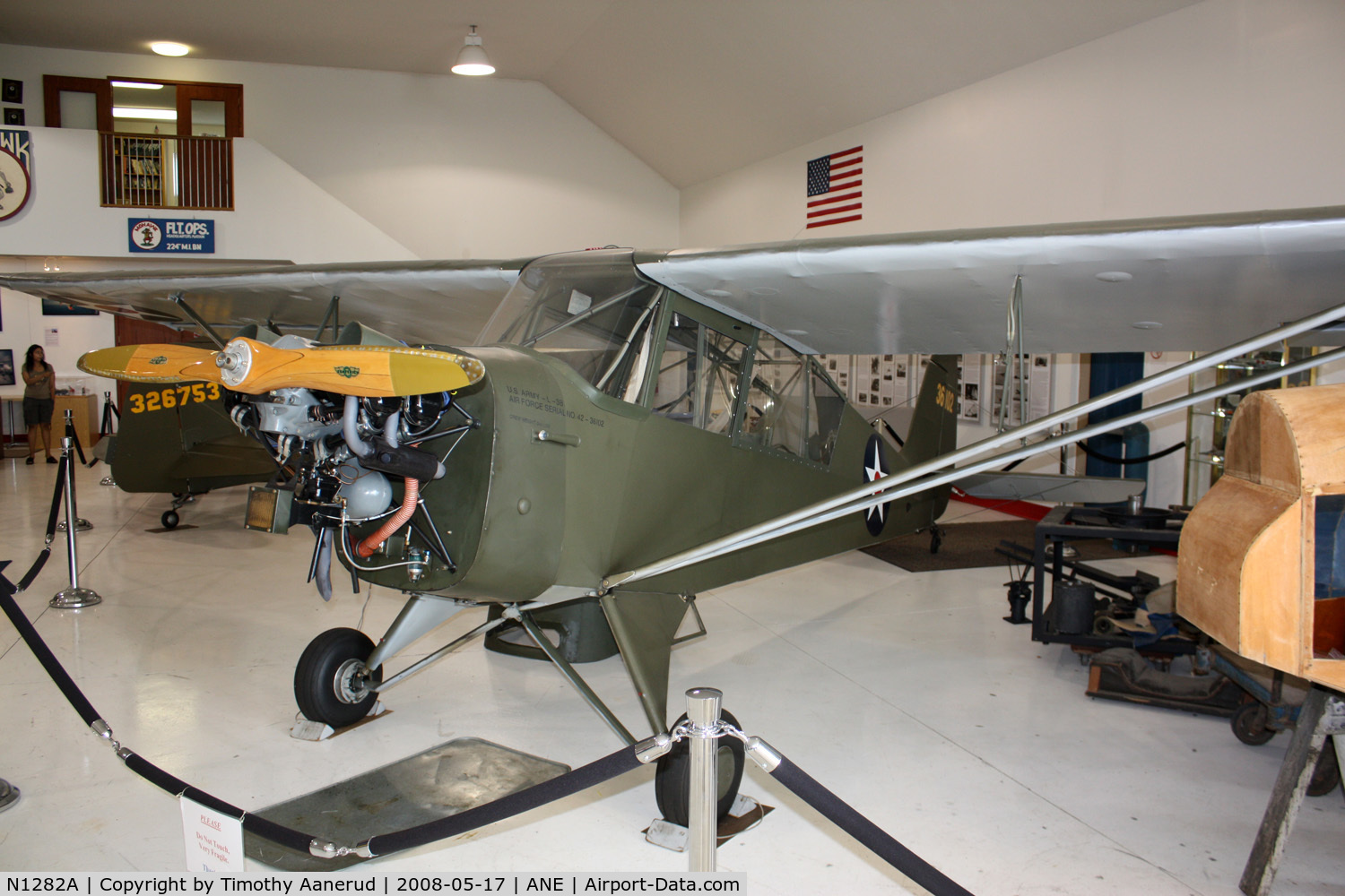 N1282A, 1942 Aeronca 0-58B Grasshopper C/N 058B1282, American Wings Museum